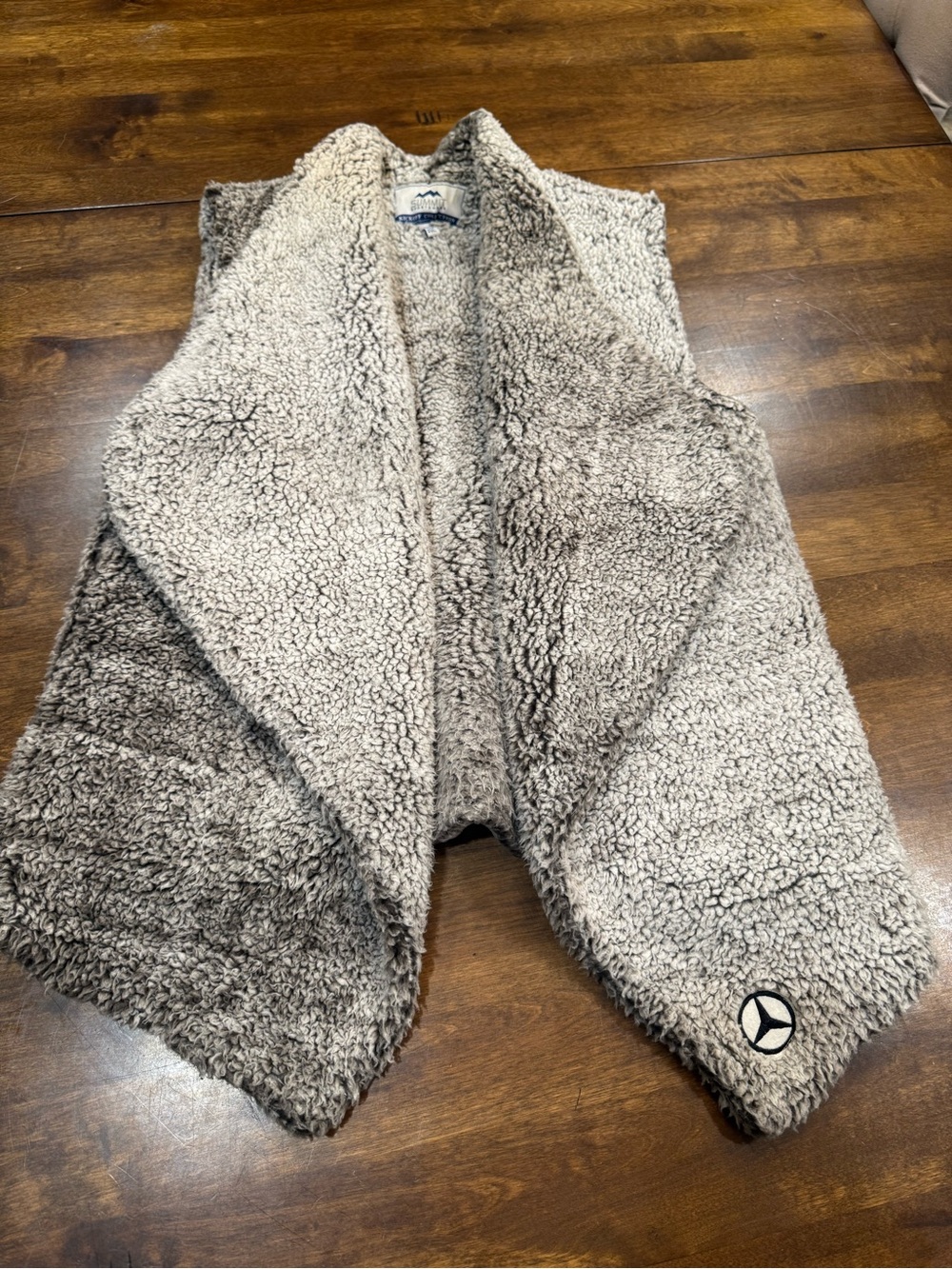 Mercedes Benz Plush Sherpa Vest in Light Gray